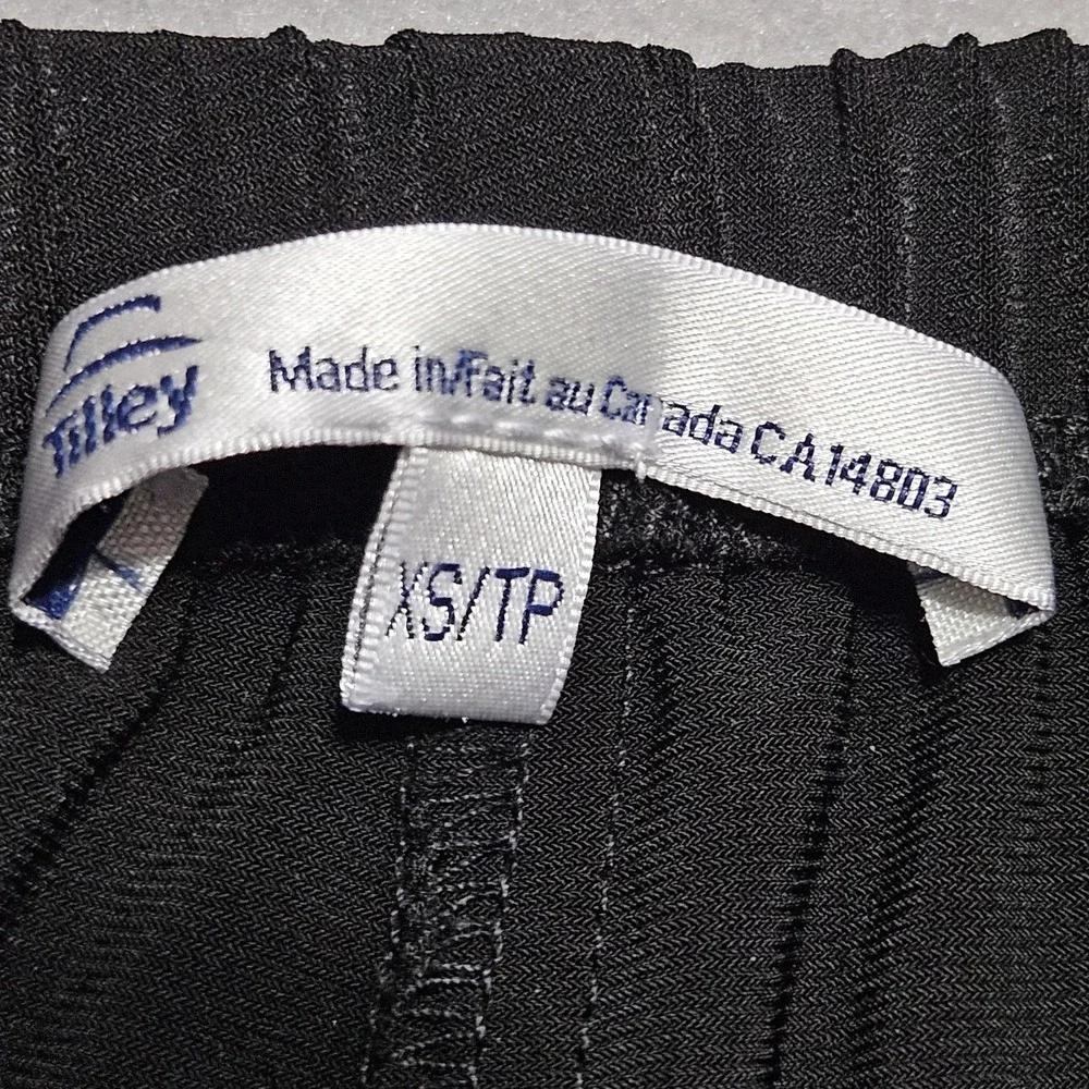 Tilley Women's Pants Sz XS Wide Leg Black Pull On Stretch Travel Secure Pockets